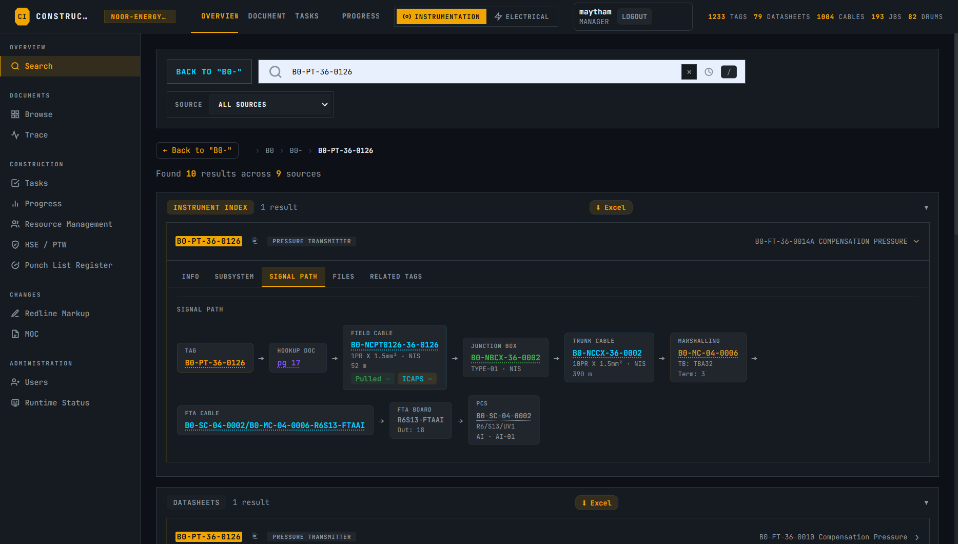 ConstructIQ construction intelligence platform dashboard